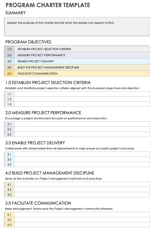 Program Charter Template