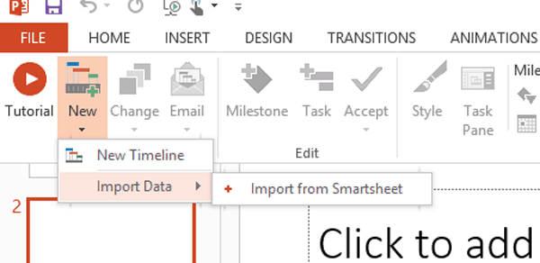 Smartsheet タイムライン